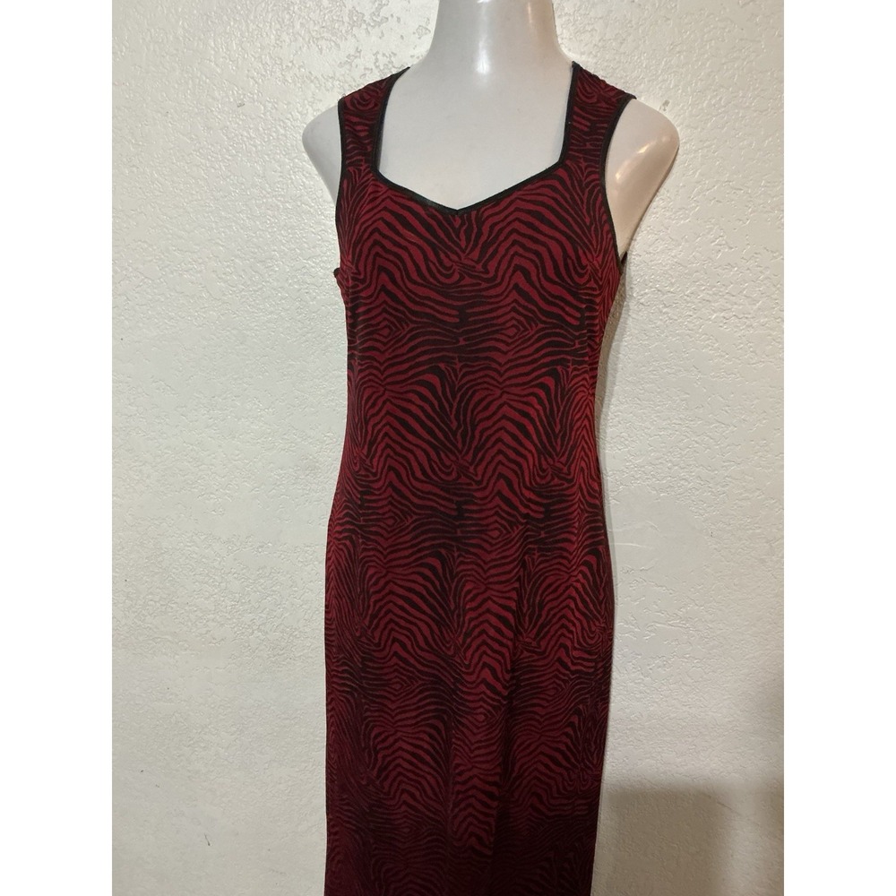 Vintage Jalate Maxi Dress Sz M/L Made In USA Whimsigoth 90s Long Zebra Grunge